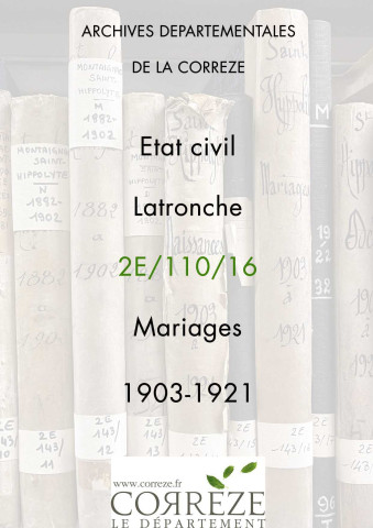 Mariages (1903-1921).