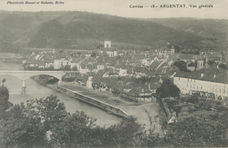 Argentat : "Corrèze - 18 - Argentat, Vue générale".