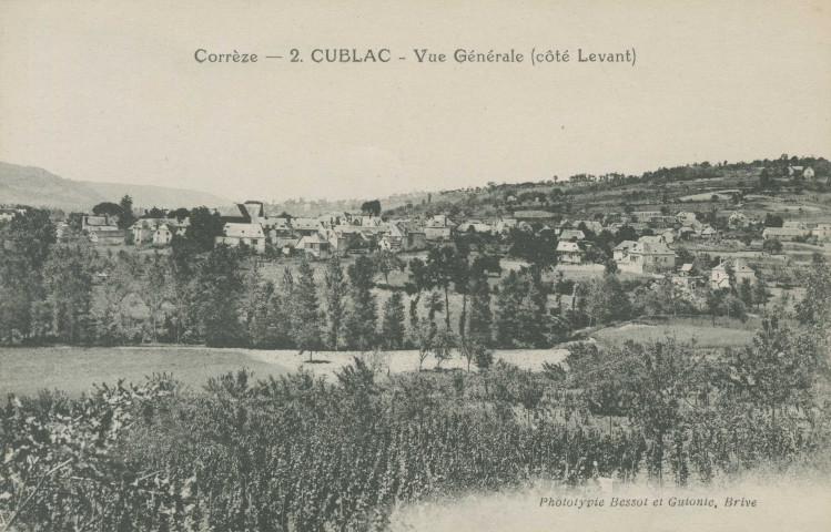 Cublac : "Corrèze - 2. Cublac - Vue générale (côté Levant)".