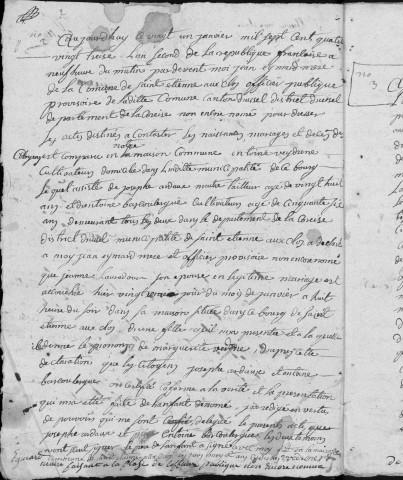 Naissances, mariages, décès (1793-1802)