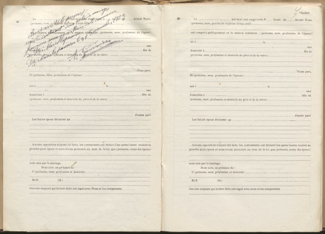 Naissances, mariages, décès (1923-1932).