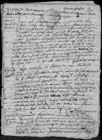 Baptêmes, mariages, sépultures (1763-1772)