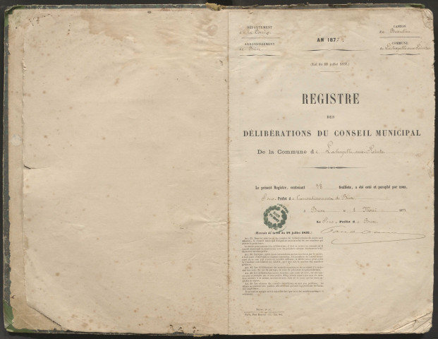 Délibérations du conseil municipal. 20 mai 1877-18 novembre 1888
