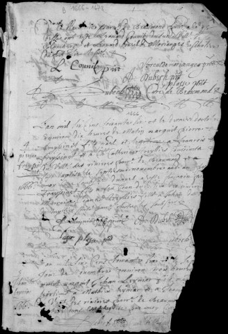 Baptêmes, mariages, sépultures (1660-1690)