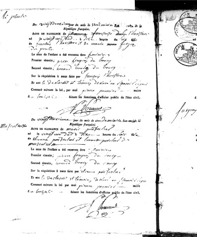 Naissances (1803-1813)