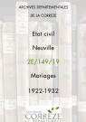 Mariages (1922-1932).