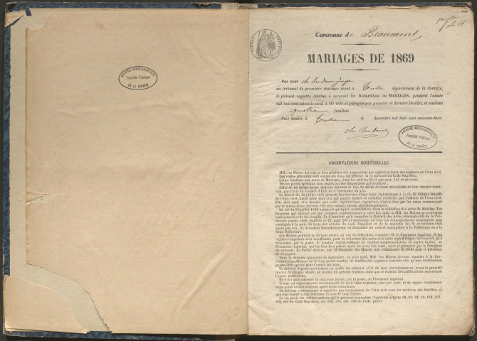 Mariages (1869-1881)