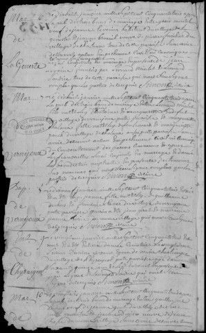 Baptêmes, mariages, sépultures (1753-1762)