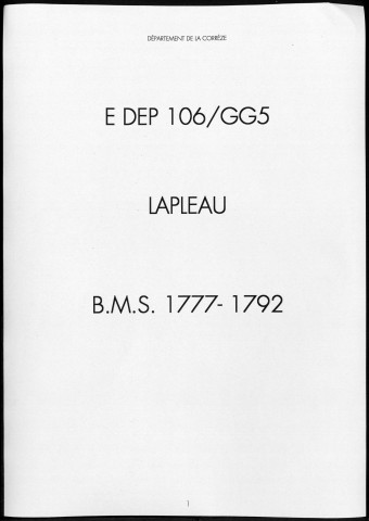 Baptêmes, mariages, sépultures (1777-1792)