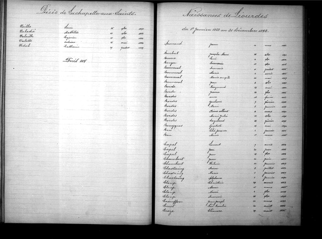 Tables décennales des décès (1883-1892)