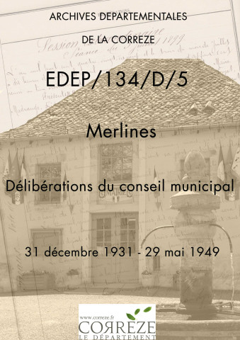 Délibérations du conseil municipal. 31 décembre 1931-29 mai 1949