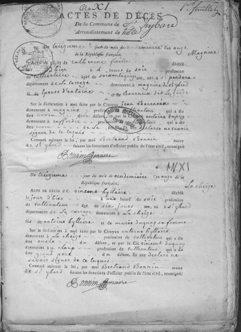 Décès (1803-1818)