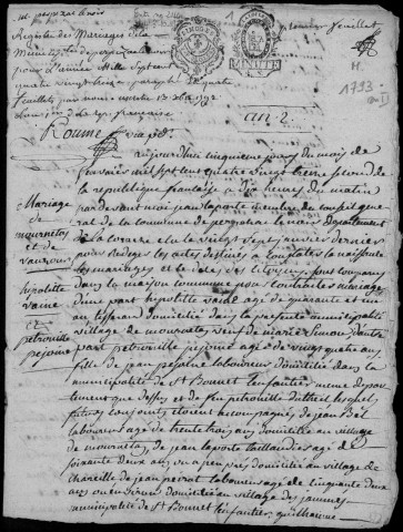 Mariages (1793-1802)