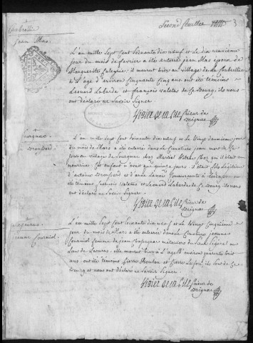 Baptêmes, mariages, sépultures (1778-1785)