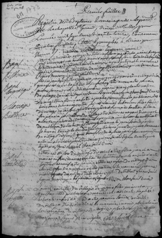 Baptêmes, mariages, sépultures (1773-1792)