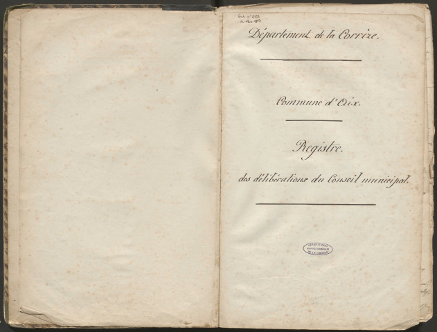 Délibérations du conseil municipal. 23 septembre 1870-22 mai 1910