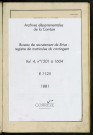 Classe 1881 : matricules1501 à 1604.