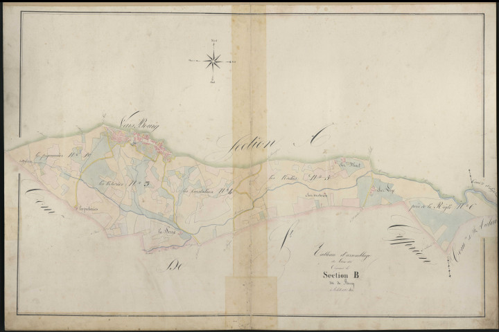 Tableau d'assemblage de la section B du Bourg