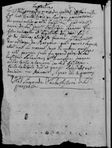 Baptêmes, mariages, sépultures (1733-1753)