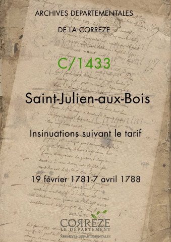 19 février 1781-7 avril 1788