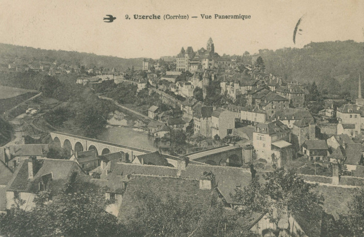 Uzerche : "9. Uzerche (Corrèze) - Vue panoramique".