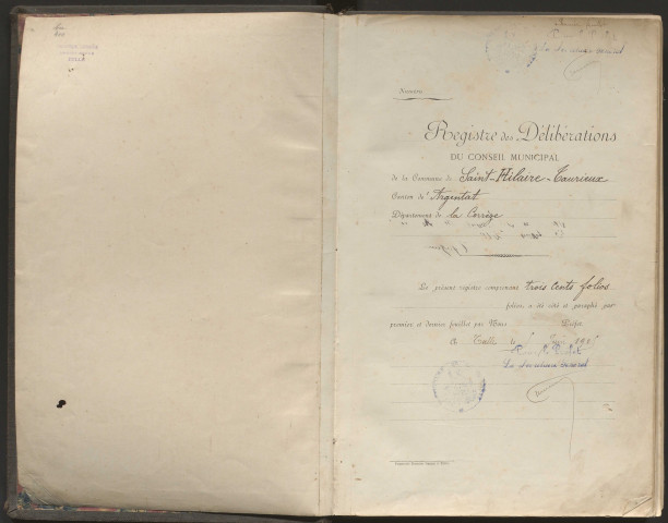 Délibérations du conseil municipal (1905-1924), bureau de bienfaisance (1907-1924).