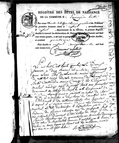 Naissances, mariages, décès (1834-1842)