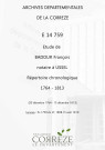 Répertoire chronologique : 20 décembre 1764-13 décembre 1813