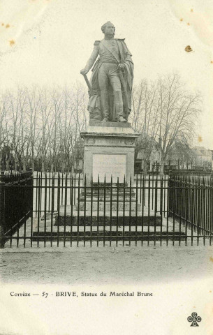 "Corrèze - 57. Brive, Statue du Maréchal Brune".