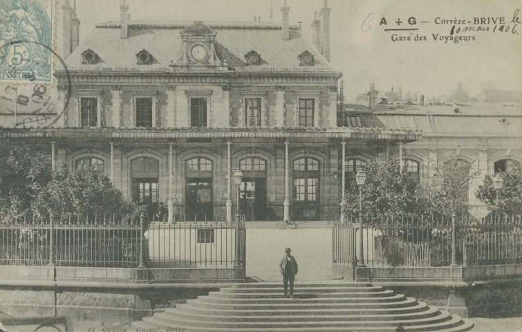 Brive-la-Gaillarde : "- Corrèze - Brive - Gare des voyageurs".