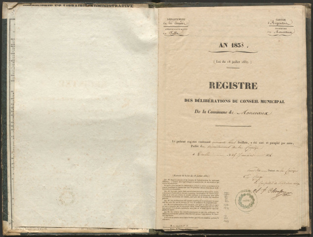 Délibérations du conseil municipal. 15 mai 1838-31 mai 1846