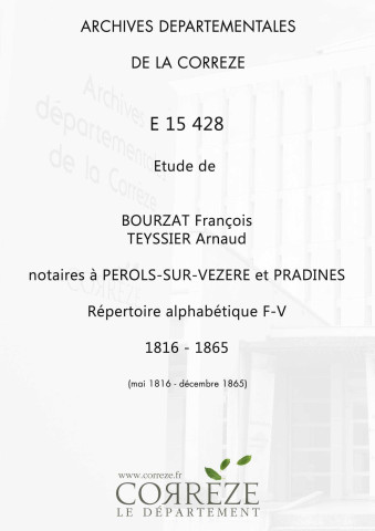 Répertoire alphabétique : F-V