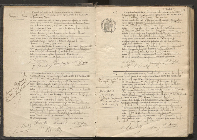 Naissances (1903-1922).