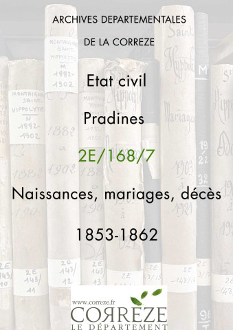 Naissances, mariages, décès (1853-1862)