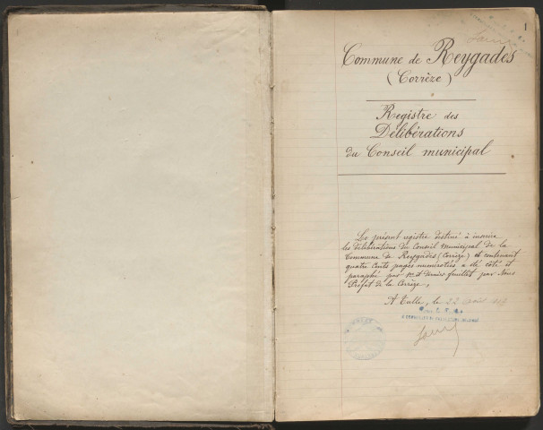 Délibérations du conseil municipal. 25 août 1912-20 mars 1952
