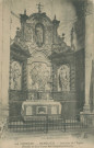 Beaulieu-sur-Dordogne : "La Corrèze - 10.- Beaulieu - Intérieur de l'église, rétable en bois d'une des chapelles latérales".