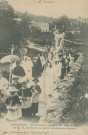 Corrèze : "La Corrèze - Corrèze. - Procession le jour du pèlerinage de N.-D. du Pont du Salut (Pénitents blancs)".