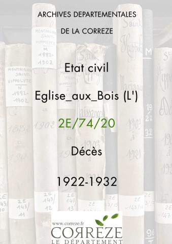 Décès (1922-1932).