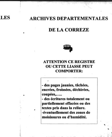 Naissances, mariages, décès (1843-1852)