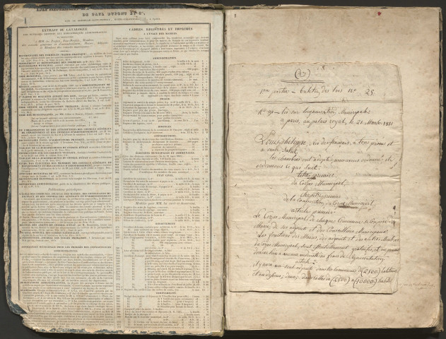 Délibérations du conseil municipal. 13 mai 1838-25 juin 1871