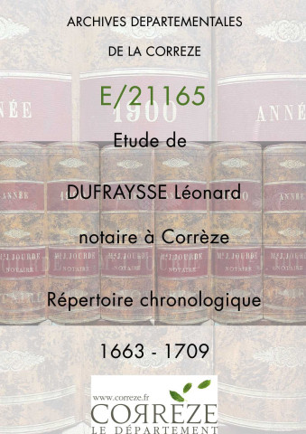 Répertoire chronologique : 1663-1709