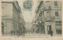 Brive-la-Gaillarde : "Brive. - Rue de l'Hôtel-de-ville et hôtel des Postes.".