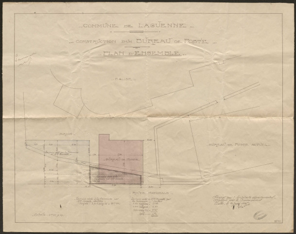 Bureau de poste. Mairie. Fontaines publiques. Eclairage public.