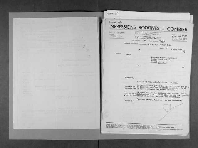 Comptes-rendus de fouilles (1947, 1952-1953, 1953-1954, 1955). Acquisition de photos aériennes : factures (1953-1955).
