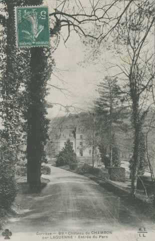 Laguenne : "Corrèze - 89 - Château du Chambon par Laguenne - Entrée du parc".