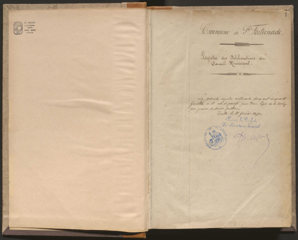 Délibérations du conseil municipal. 22 février 1891-6 décembre 1936