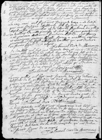 Baptêmes, mariages, sépultures (1773-1791)