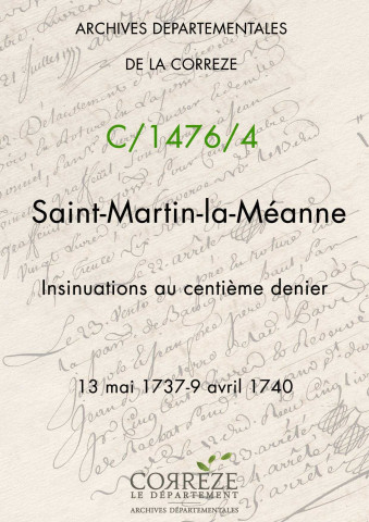 13 mai 1737-9 avril 1740