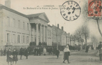 Brive-la-Gaillarde : "42. - Corrèze. - Brive - Le boulevard et le palais de justice. (Vue prise en hiver)".
