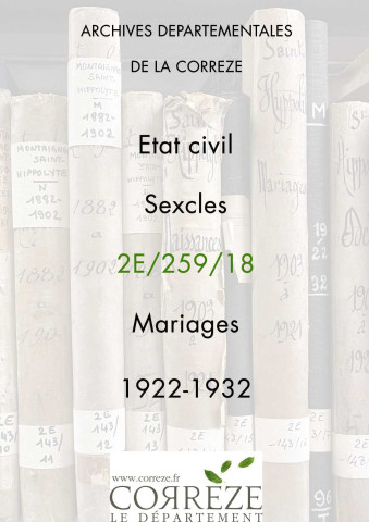 Mariages (1922-1932).